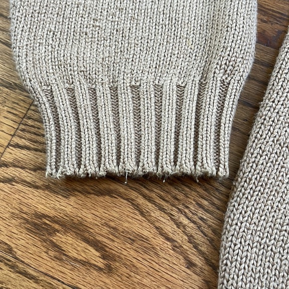 ⚡️VINTAGE⚡️ Polo Ralph Lauren Mens Large Tan Knit Crewneck Sweater - Picture 5 of 7